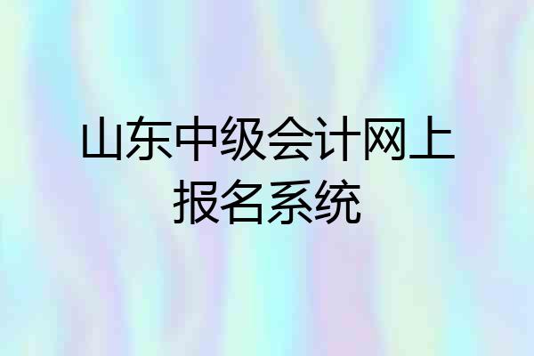 山东中级会计网上报名系统