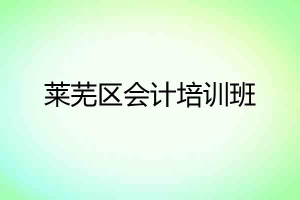 莱芜区会计培训班