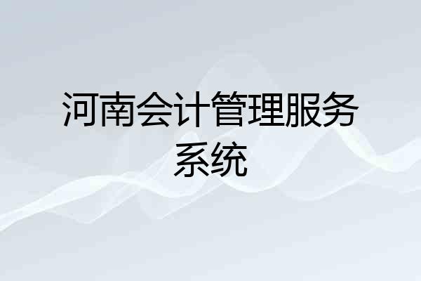 河南会计管理服务系统