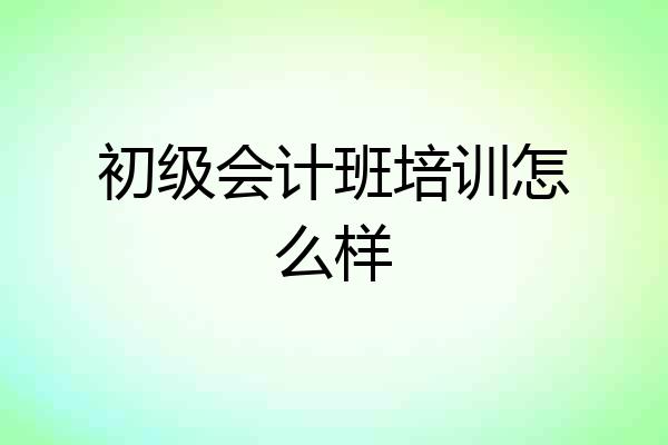初级会计班培训怎么样
