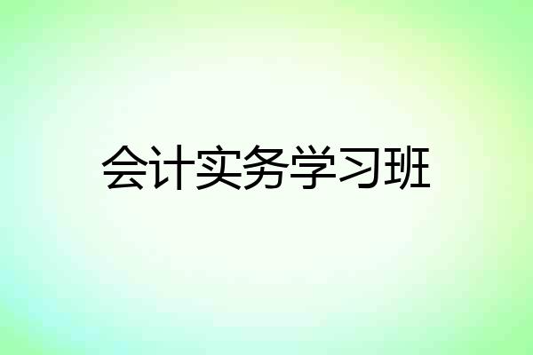 会计实务学习班