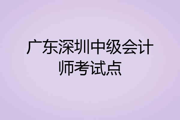 广东深圳中级会计师考试点