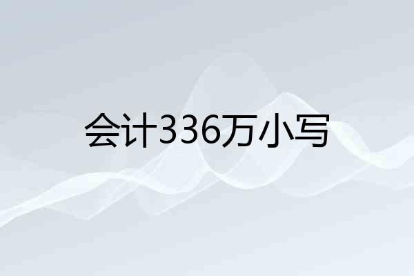 会计336万小写