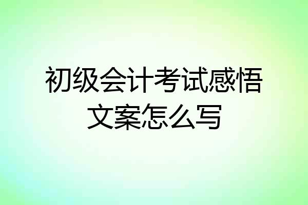 初级会计考试感悟文案怎么写