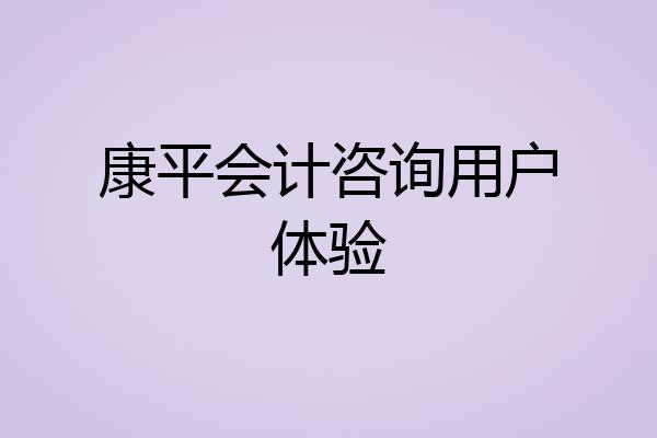 康平会计咨询用户体验