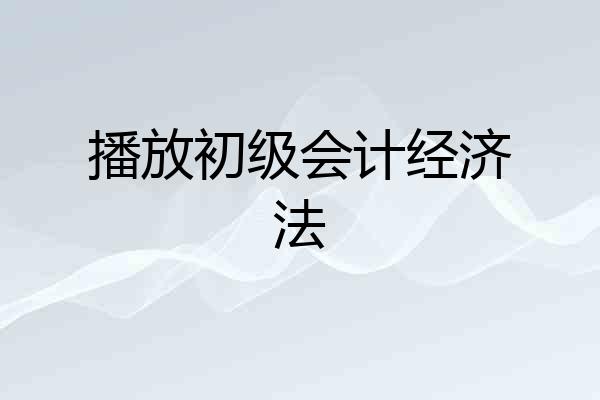 播放初级会计经济法