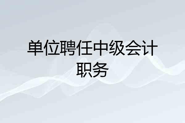 单位聘任中级会计职务