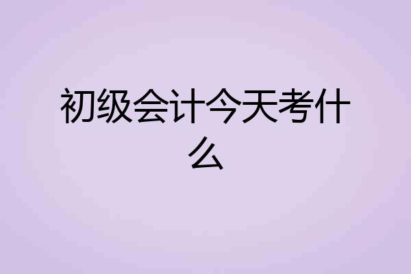 初级会计今天考什么