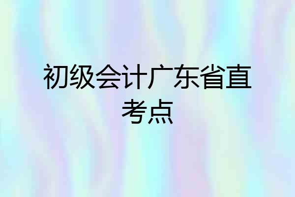 初级会计广东省直考点