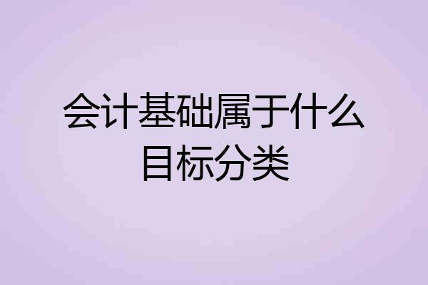 会计基础属于什么目标分类