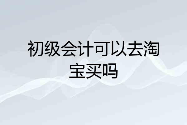 初级会计可以去淘宝买吗
