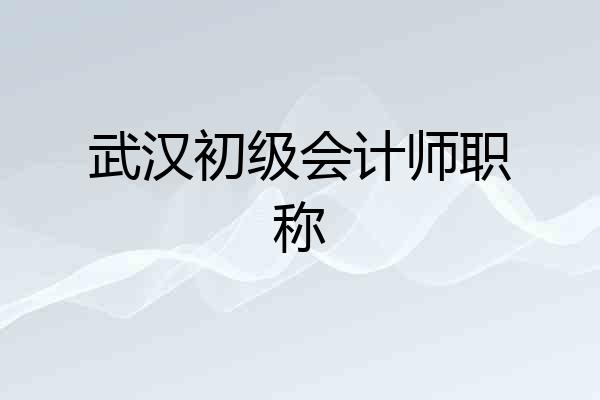 武汉初级会计师职称