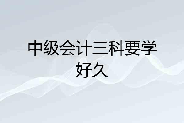 中级会计三科要学好久