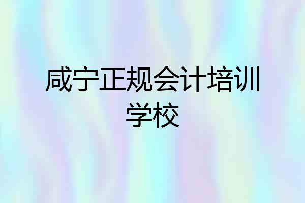 咸宁正规会计培训学校