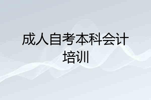 成人自考本科会计培训