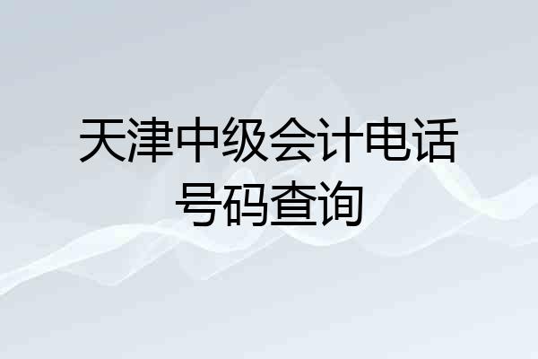 天津中级会计电话号码查询