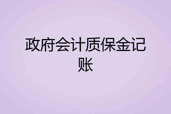 政府会计质保金记账