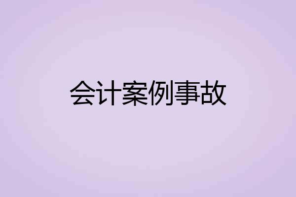 会计案例事故