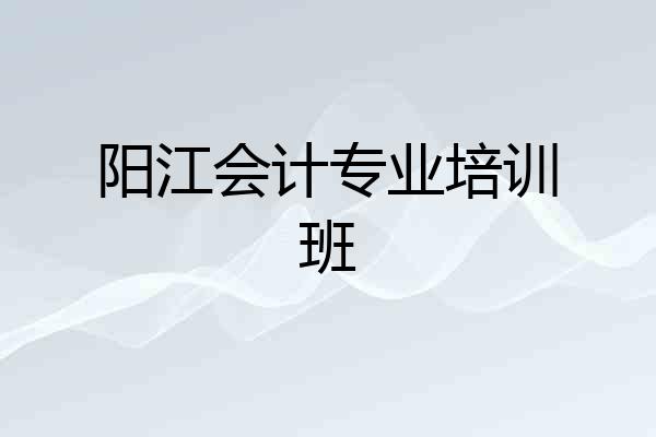 阳江会计专业培训班
