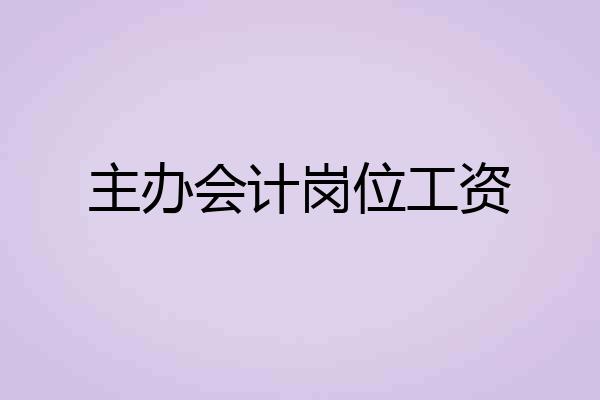 主办会计岗位工资