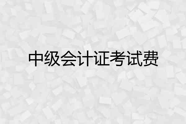 中级会计证考试费