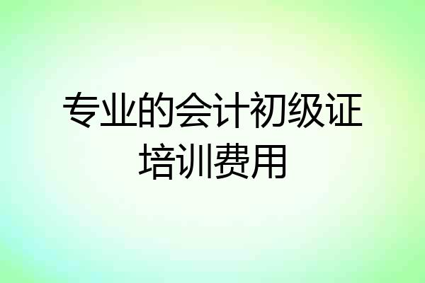 专业的会计初级证培训费用