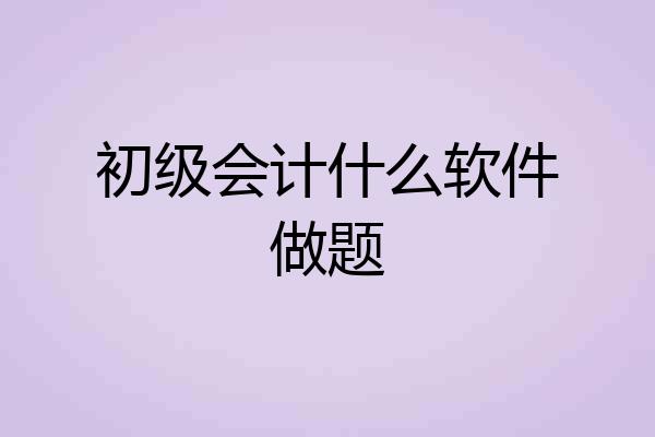 初级会计什么软件做题
