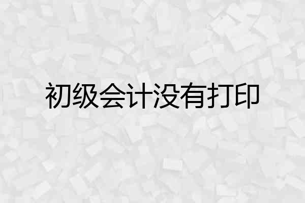 初级会计没有打印