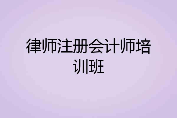 律师注册会计师培训班