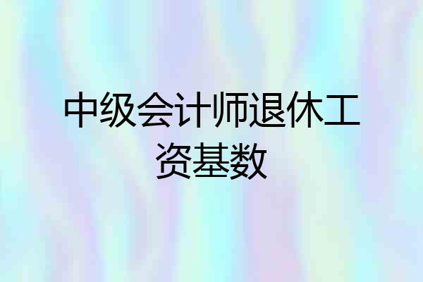 中级会计师退休工资基数