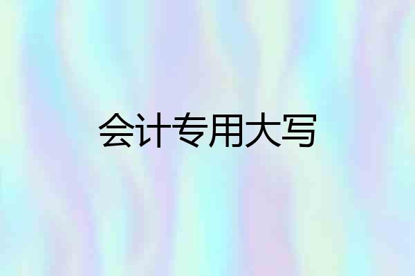 会计专用大写