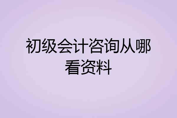 初级会计咨询从哪看资料