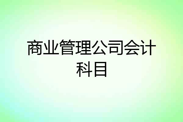 商业管理公司会计科目