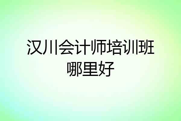 汉川会计师培训班哪里好