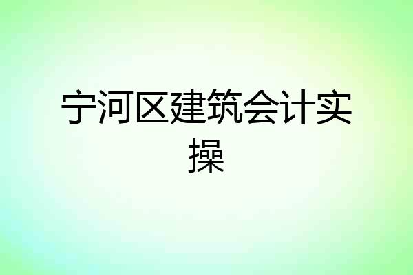 宁河区建筑会计实操