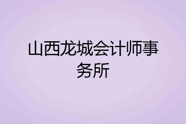 山西龙城会计师事务所