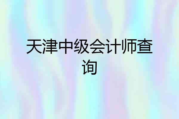 天津中级会计师查询