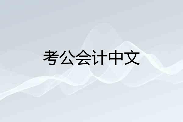 考公会计中文