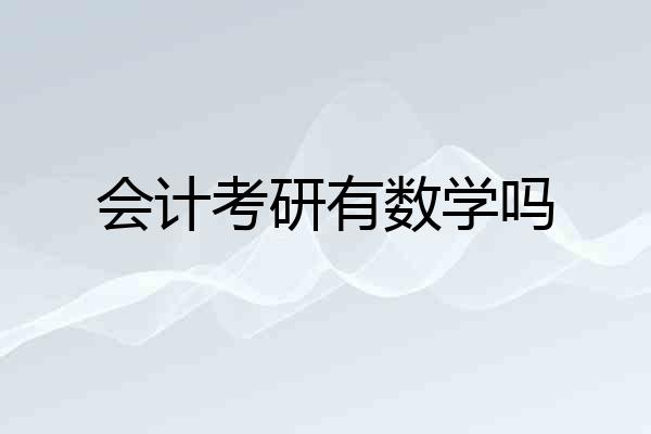 会计考研有数学吗
