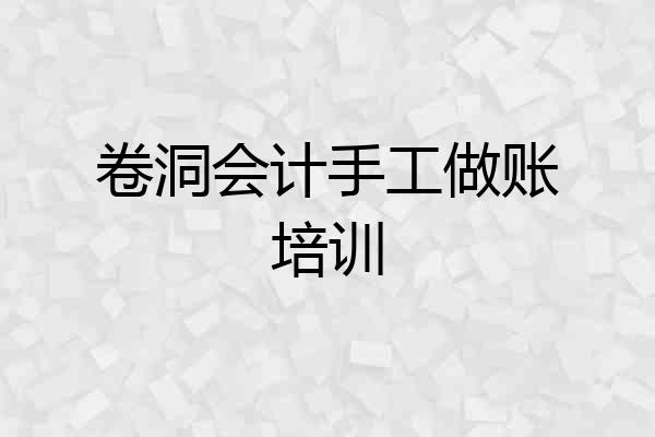 卷洞会计手工做账培训