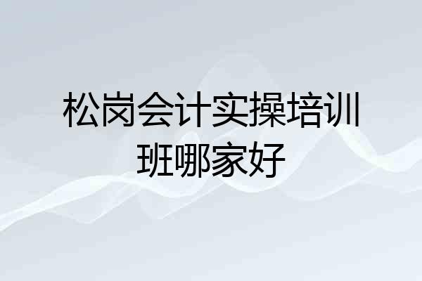 松岗会计实操培训班哪家好