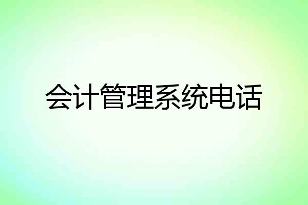 会计管理系统电话