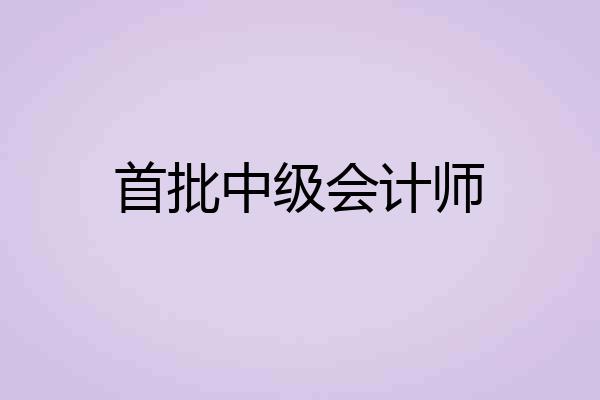 首批中级会计师