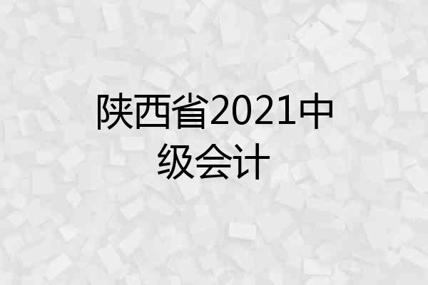 陕西省2021中级会计