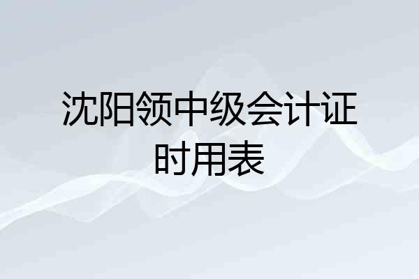 沈阳领中级会计证时用表