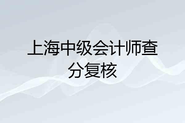 上海中级会计师查分复核