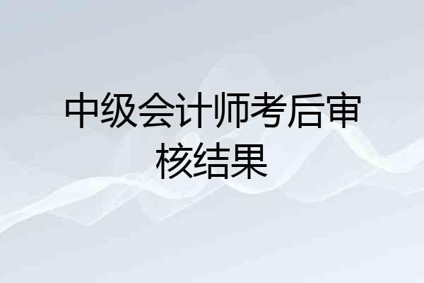 中级会计师考后审核结果