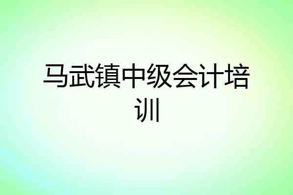 马武镇中级会计培训