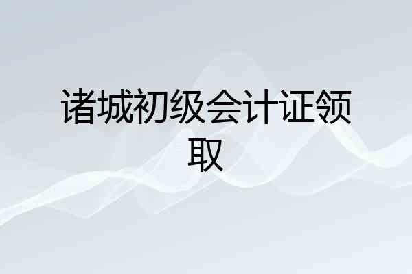诸城初级会计证领取