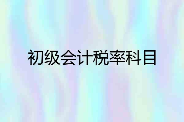 初级会计税率科目